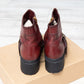 Burberry Burgundy Leather Biker Boots Size 40