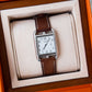 Hermes Cape Cod Stainless Steel Watch Brown Leather Strap