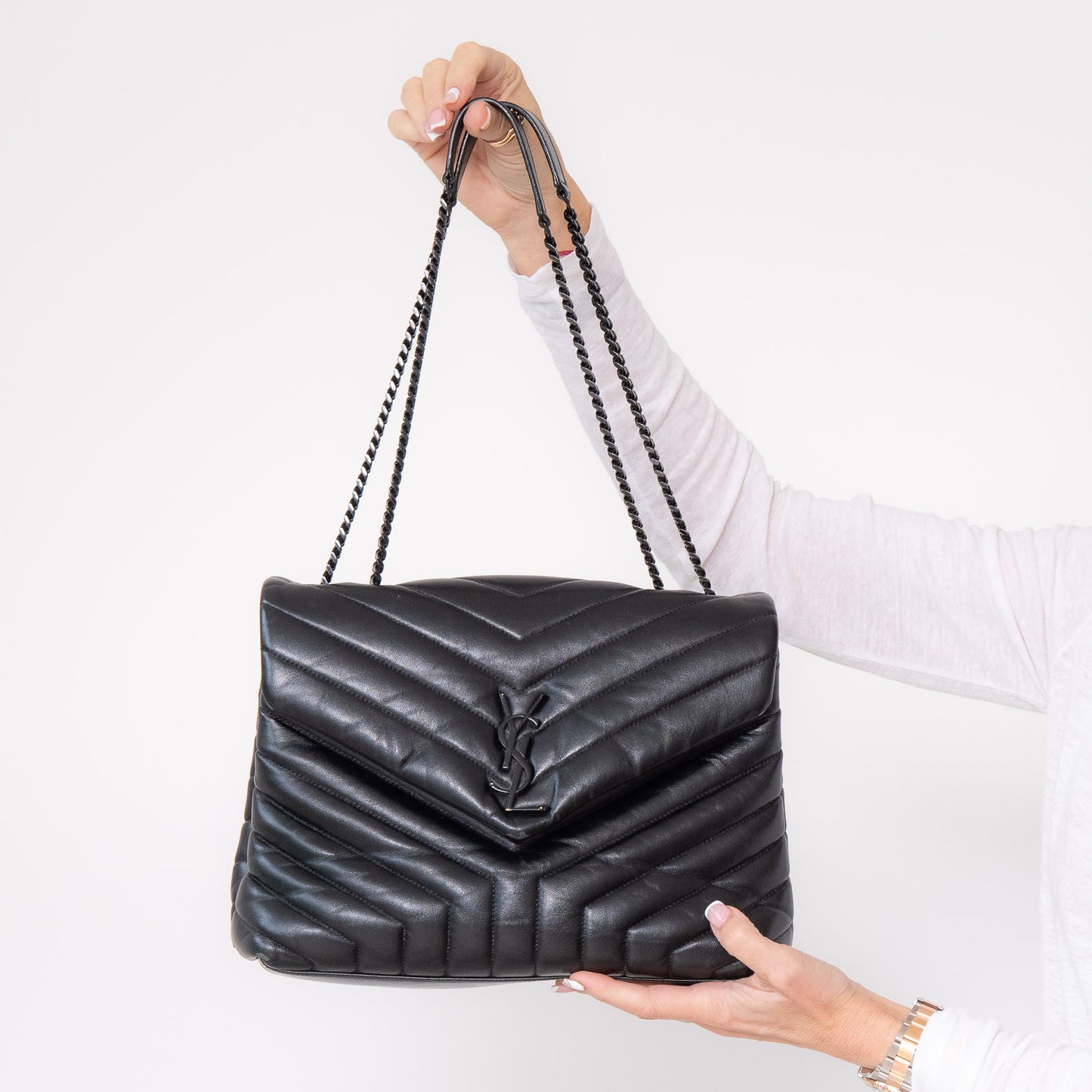 Saint Laurent Medium Loulou Black Matte Bag