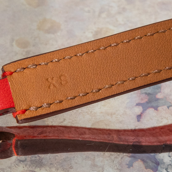 Hermes Rivale Double Tour Red Leather Bracelet Size XS - EVEYSPRELOVED