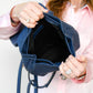 Rebecca Minkoff Edie Chevron Blue Leather Backpack