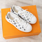 Louis Vuitton White Leather Time Out Trainers Black Monogram  Size 39
