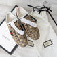 Gucci GG Supreme Brown Canvas Bee Motif Ace Sneakers Size 39