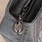 Lady Dior Medium Gunmetal Silver Leather Bag