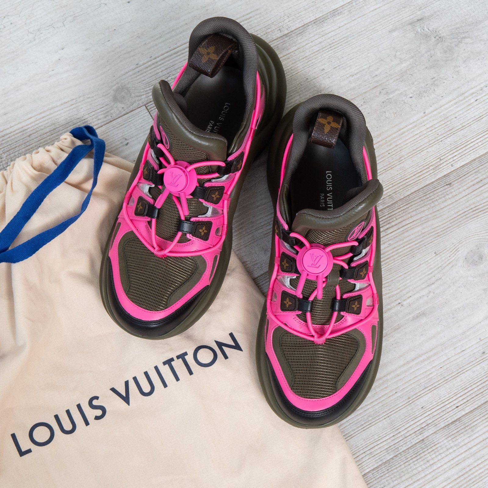 Louis Vuitton, Shoes, Louis Vuitton Luxembourg Mens Sneaker Size 1 White  Pink And Blue