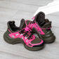 Louis Vuitton Khaki And Pink  Archlight Trainers Size 38