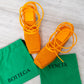 Bottega Veneta Orange Web Wedge Espadrilles  Size 38