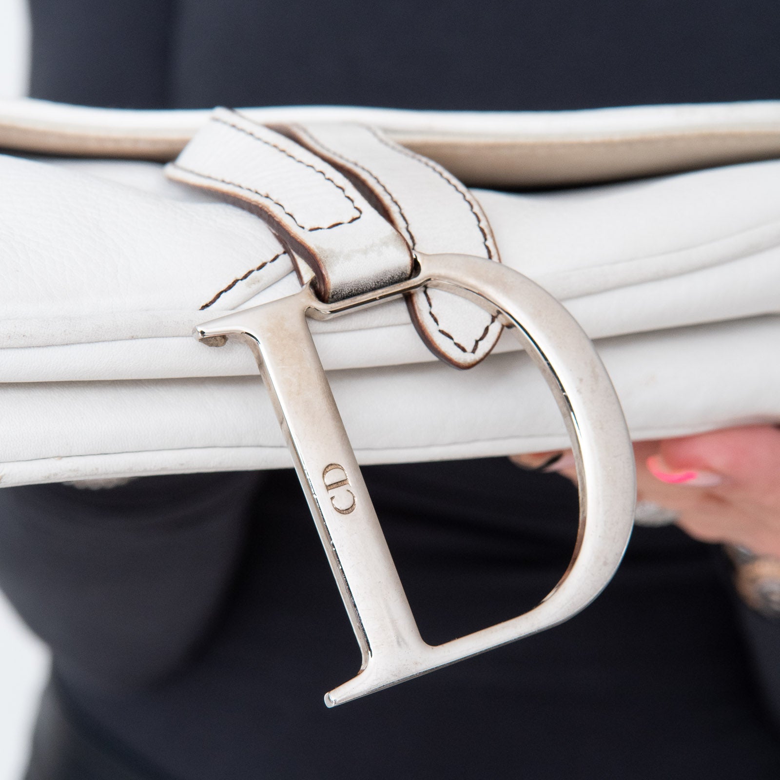 Dior White leather Saddle Bag with GHW - RJC1608 – LuxuryPromise