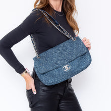  Chanel Denim Blue Camelia Flap Bag - EVEYSPRELOVED