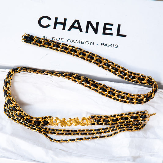 Chanel Leather And Chain Belt - EVEYSPRELOVED