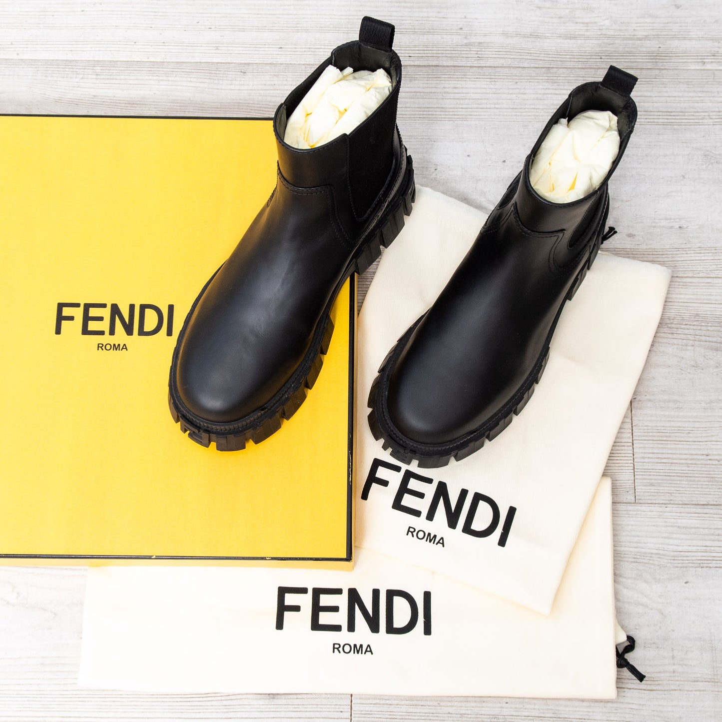 Fendi Black Leather Boots Size 39