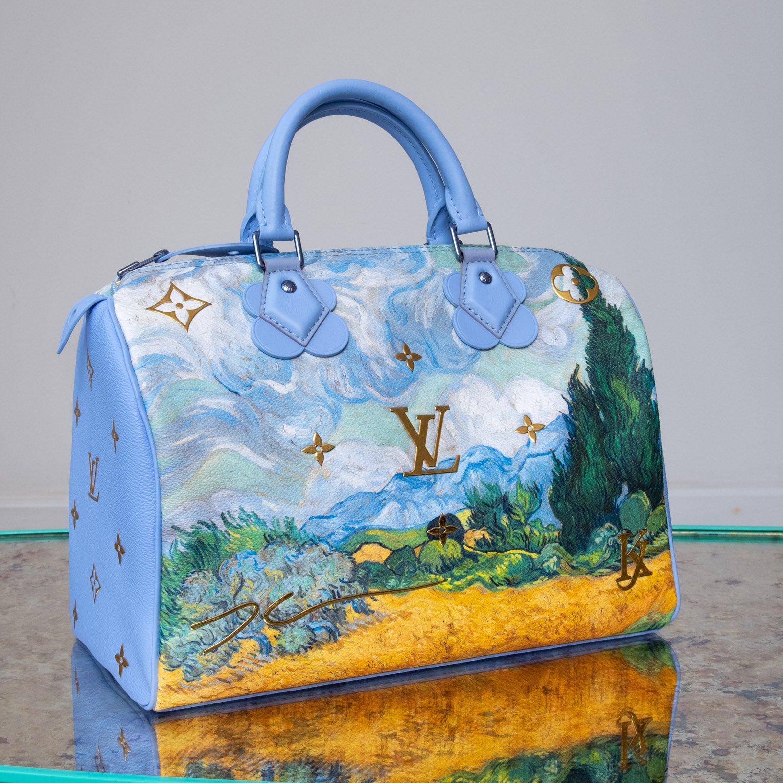 Louis Vuitton Ltd. Ed. jeff Koons Masters Van Gogh Speedy in Blue