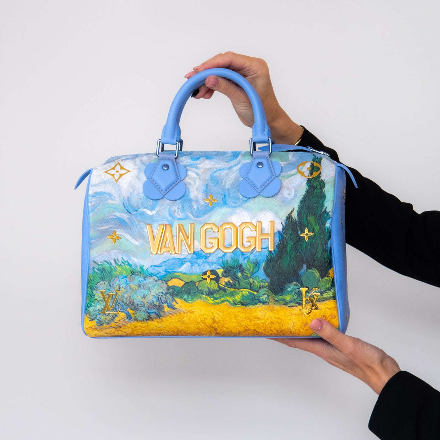Pre-owned Louis Vuitton Jeff Koons Speedy Vincent Van Gogh Masters 30  Lavender Multicolor