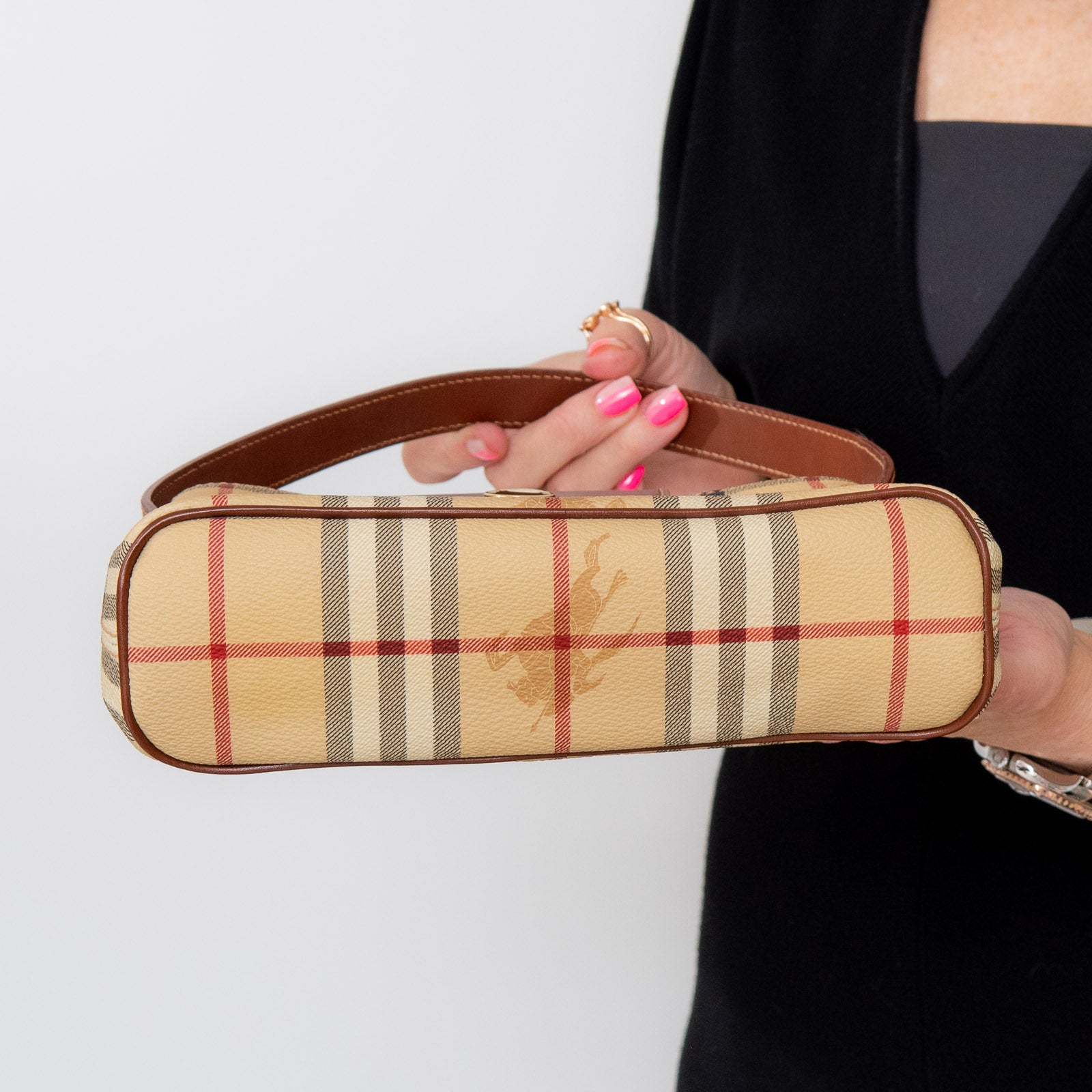 Mini leather and vintage check crossbody bag deals