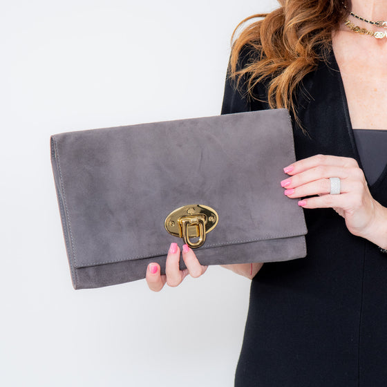 Mulberry suede clutch bag Clearance