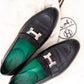 Hermes Black Leather Loafers