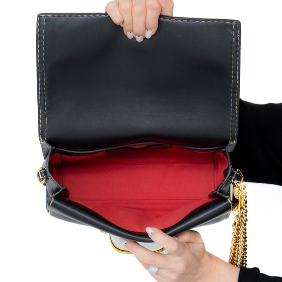 Alexander McQueen The Story Black Leather Shoulder Bag EVEYSPRELOVED