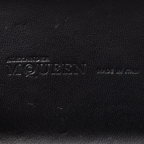 Alexander McQueen Black Satin Crystals Embellished Skull Clutch Bag