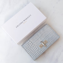  Amanda Wakeley Silver Mayfield Mock Croc Leather Wallet