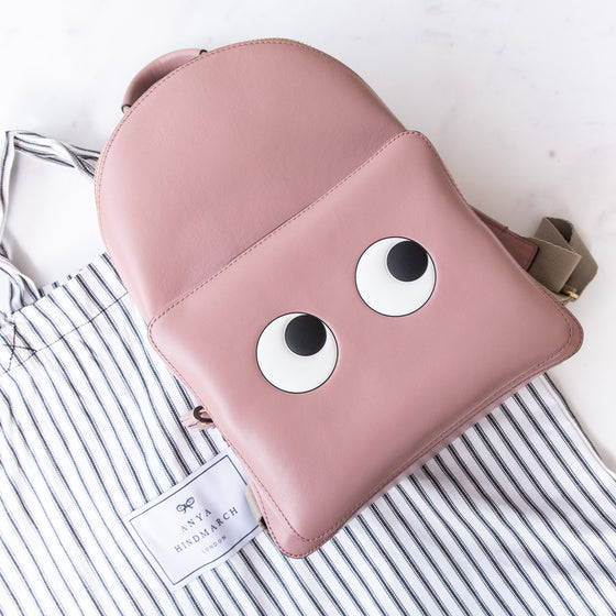 Anya Hindmarch Pink Leather Eyes Backpack