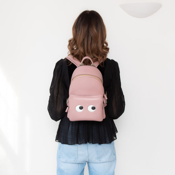 Anya Hindmarch Pink Leather Eyes Backpack