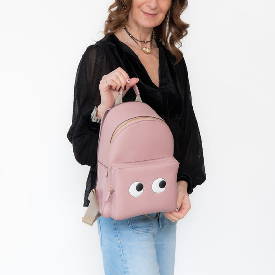 Anya Hindmarch Pink Leather Eyes Backpack