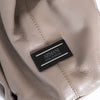 Armani Collezione Taupe Leather Pleated Top Handle Bag