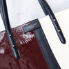 Aspinal Of London Navy Burgundy Cream Leather Tote Bag