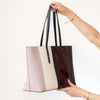 Aspinal Of London Navy Burgundy Cream Leather Tote Bag