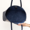 Aspinal Of London Navy Burgundy Cream Leather Tote Bag
