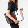 Aspinal Of London Navy Burgundy Cream Leather Tote Bag