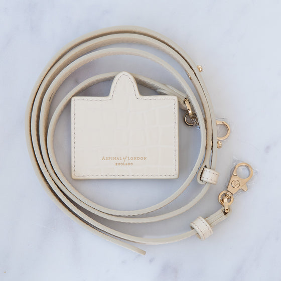 Aspinal Of London Mayfair Ivory Patent Mock Croc Bag