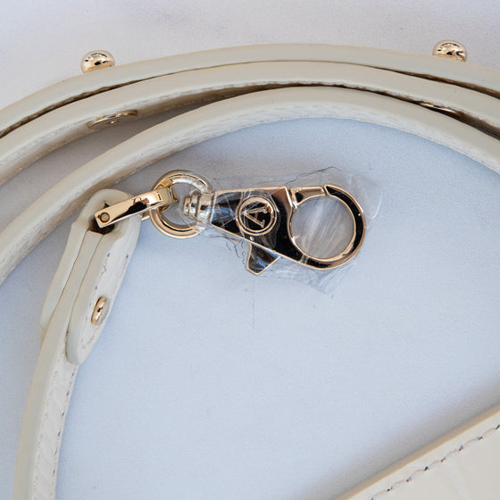 Aspinal Of London Mayfair Ivory Patent Mock Croc Bag