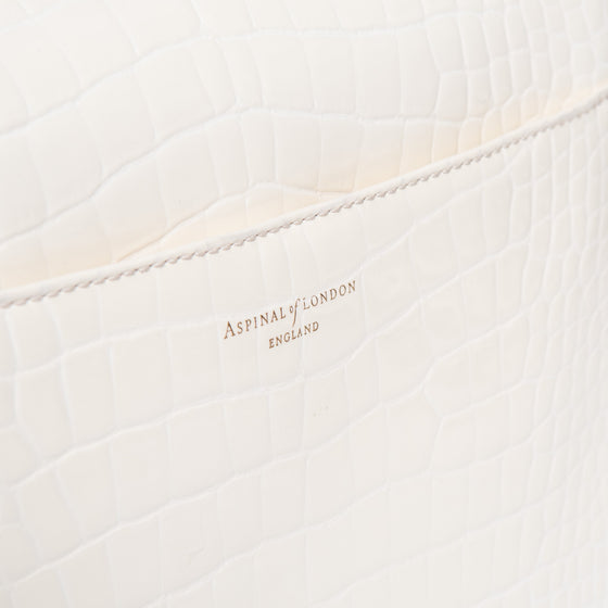 Aspinal Of London Mayfair Ivory Patent Mock Croc Bag