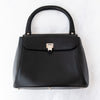 Asprey Black Leather Top Handle Bag