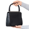 Asprey Black Leather Top Handle Bag