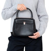 Asprey Black Leather Top Handle Bag