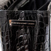 Asprey Autre Marque  Black Crocodile Leather Top Handle Bag