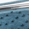 Asprey Blue Ostrich Leather Shoulder Bag