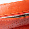 Asprey Orange Perforated Leather Shoulder Bag