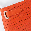 Asprey Orange Perforated Leather Shoulder Bag