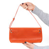 Asprey Orange Perforated Leather Shoulder Bag