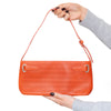 Asprey Orange Perforated Leather Shoulder Bag