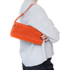 Asprey Orange Perforated Leather Shoulder Bag