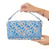 Burberry Cornflower Blue  Sequins Yarn Shoulder Bag