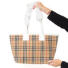 Burberry  London Vintage Check And White Tote Bag