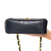Chanel Vintage Navy Chevron Leather Small Shoulder Bag