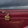 Chanel Vintage Navy Chevron Leather Small Shoulder Bag