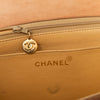 Chanel Vintage Whipstitched Tan  Leather Maxi Embossed Flap Bag