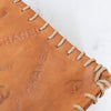 Chanel Vintage Whipstitched Tan  Leather Maxi Embossed Flap Bag